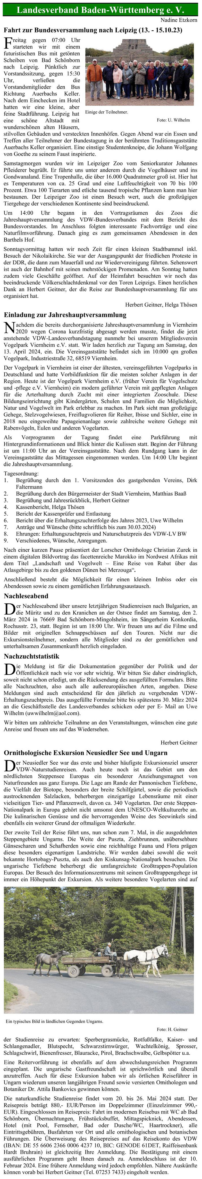 Nachrichten des Landesverband Baden-Württemberg e. V.