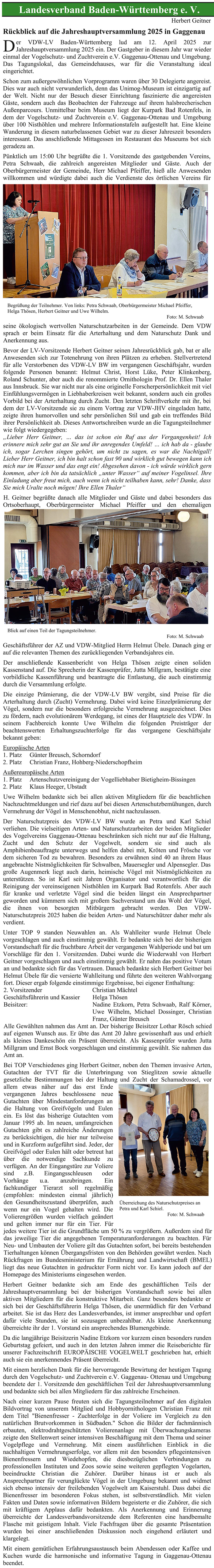 Nachrichten des Landesverband Baden-Württemberg e. V.