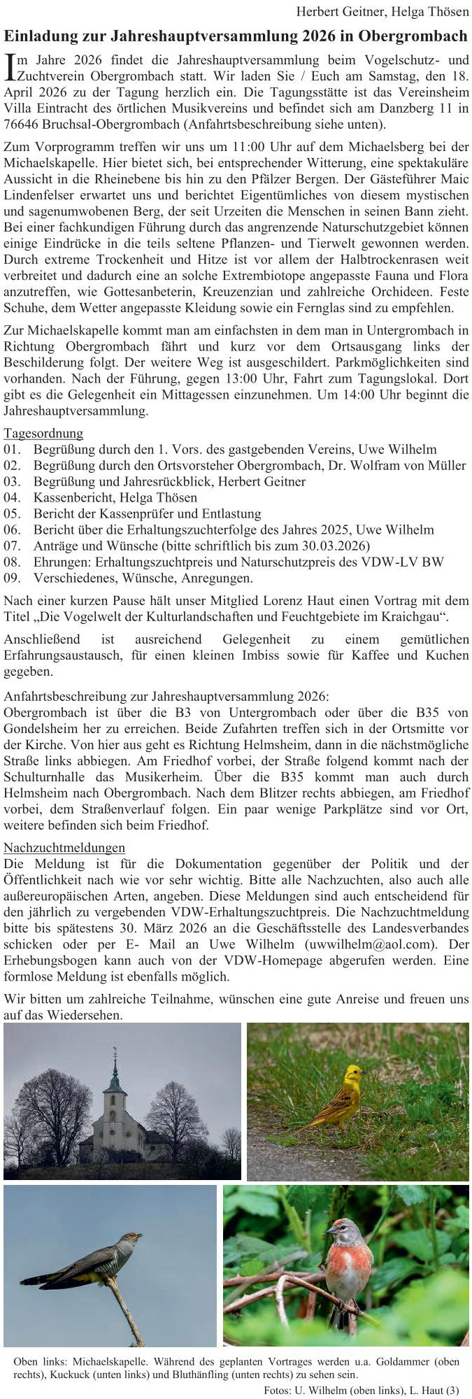 Nachrichten des Landesverband Baden-Württemberg e. V.