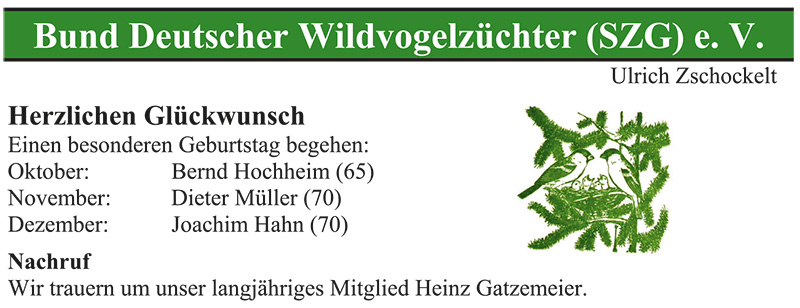 Bund Deutscher Wildvogelzüchter (SZG) e. V.