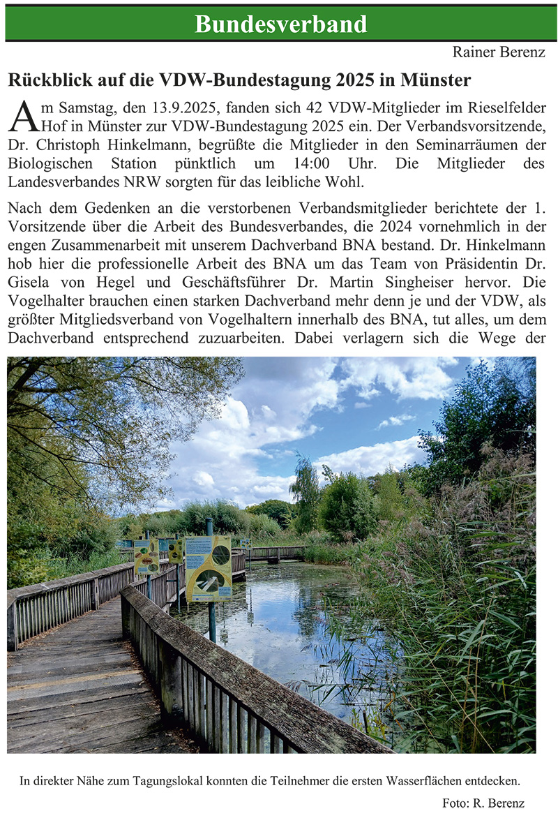 Rückblick auf die VDW-Bundestagung 2025 in Münster