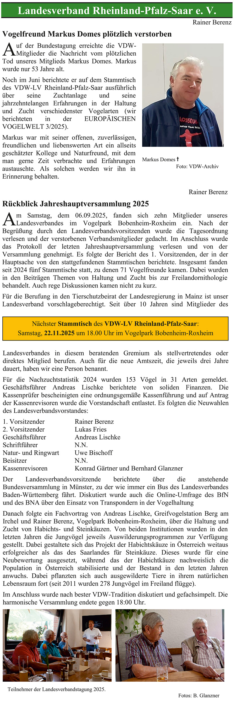 Rückblick Jahreshauptversammlung 2025